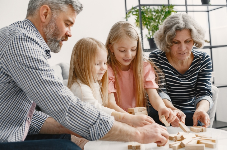 couple over 50 with grandchildren